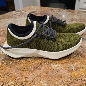 Allbirds Olive Green and Cream Women's Sneakers